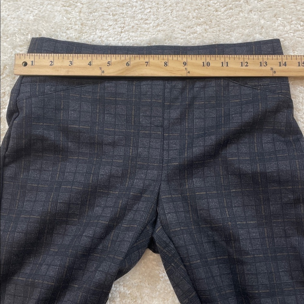 Calvin Klein Womens Pull On Stretch Charcoal Plaid Skinny Pants Sz 2 - Picture 3 of 10